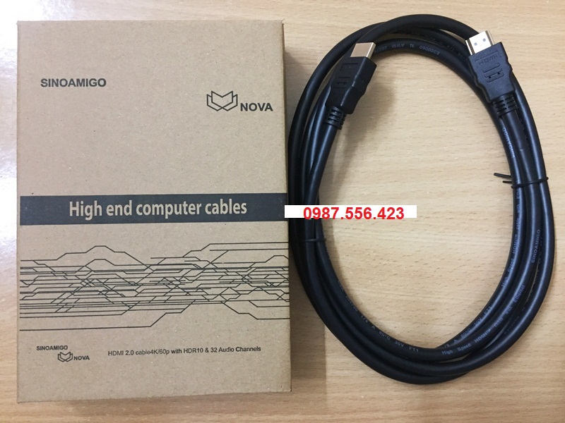 Cáp HDMI Chính hãng Sinoamigo Chuẩn 2.0 dài 12M